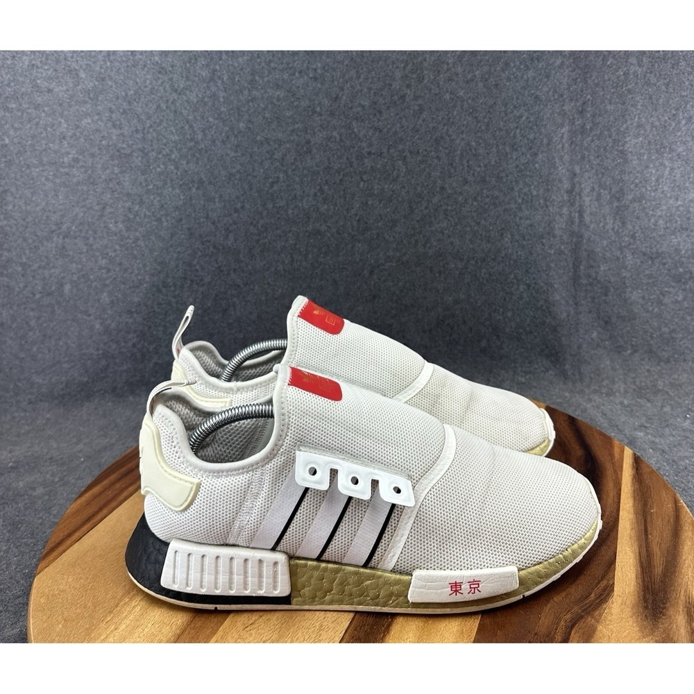 Adidas NMD R1 Tokyo Gold Men's Size 10.5 White Black Shoes Sneakers FY1159